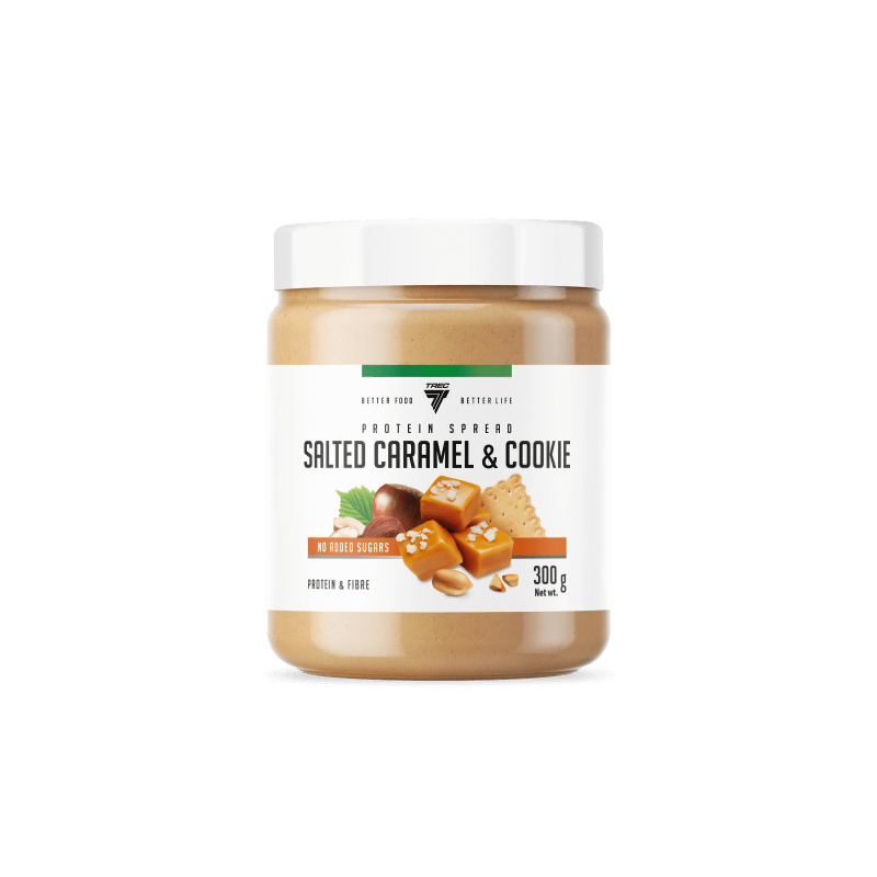 Proteinio pasta 300g - Sūrus karamelės ir mėslinių sausainių skonis