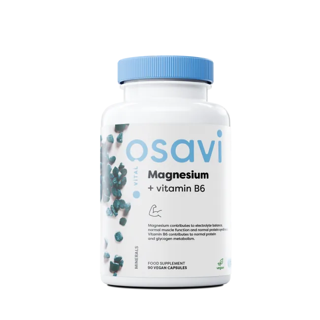 Osavi magnis + vitaminas B6 - 90 veganiškų kapsulių