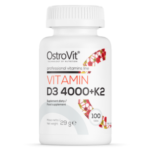 Vitaminas D3 4000 + K2 - 100 tablečių - OstroVit