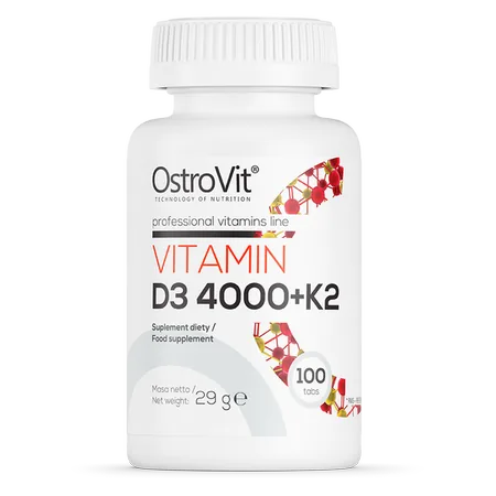 Vitaminas D3 4000 + K2 - 100 tablečių - OstroVit