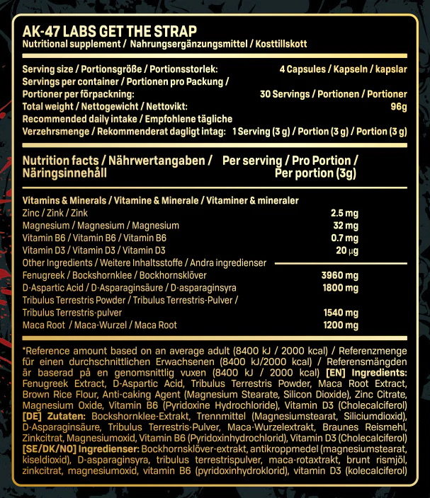 AK47 TESTBOOSTER GET THE STRAP - 120 kapsulių - Image 3