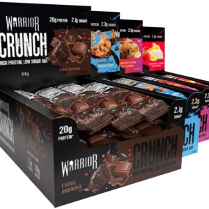Warrior Crunch proteininiai barelių rinkinys 12 x 64g