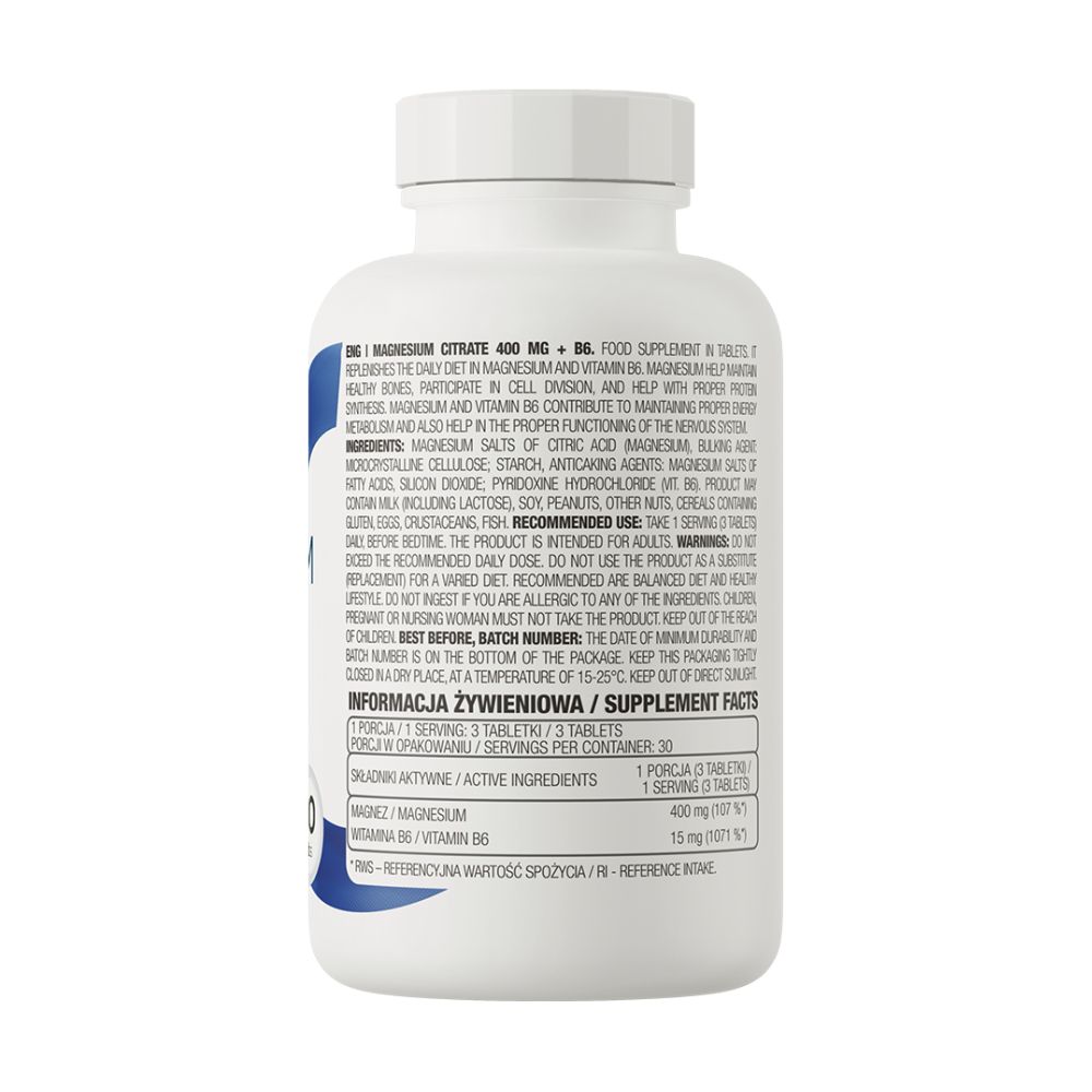 OstroVit magnio citratas 400 mg + B6 - 90 tablečių - Image 2