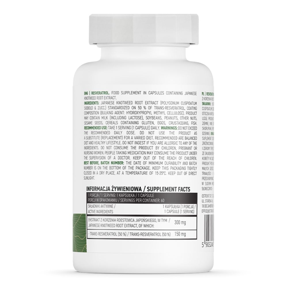 OstroVit Resveratrol VEGE 60 kapsulių - Image 2