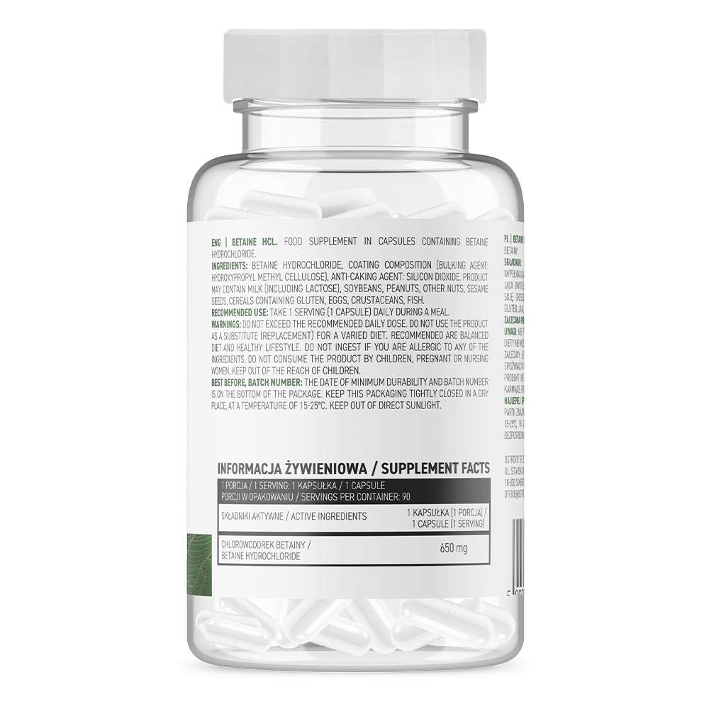 OstroVit Betaine HCL Vege 90 kapsulių - Image 2