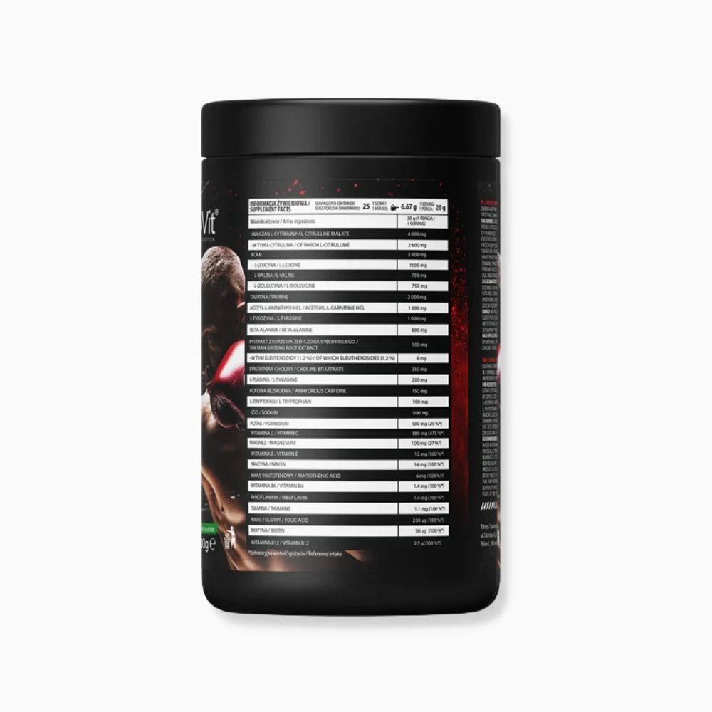 OstroVit Freak Fighter prieš treniruotę 500 g tropinis punšas - Image 2