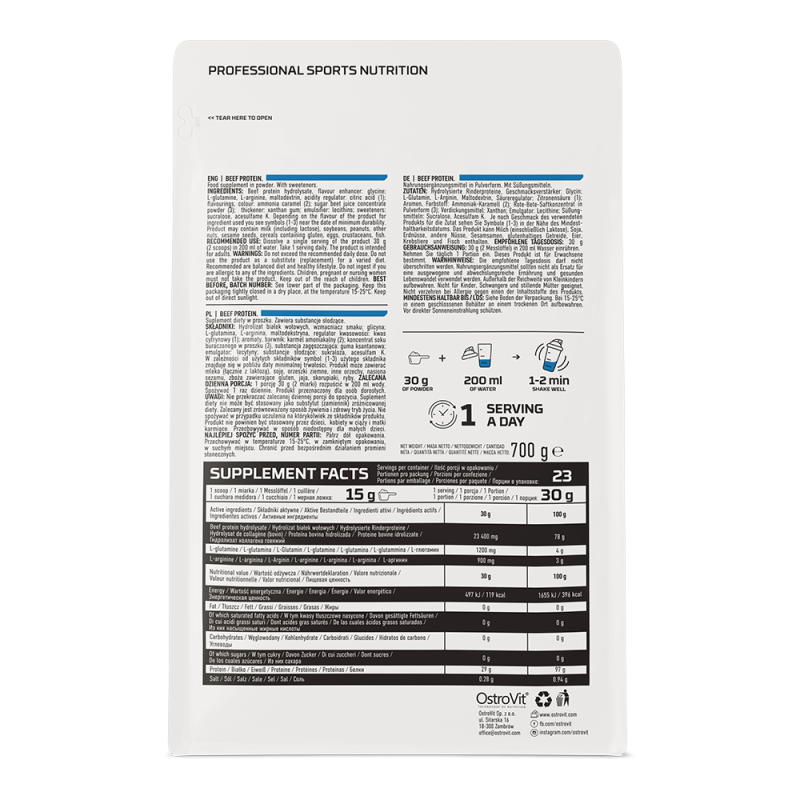 OstroVit jautienos baltymai 700 g - Image 2
