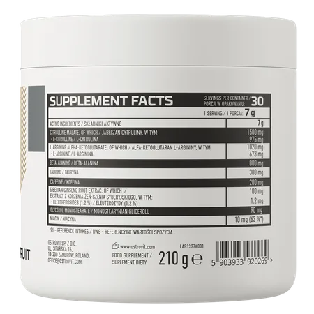 OstroVit Endurance prieš treniruotę 210 g greipfrutų - Image 2