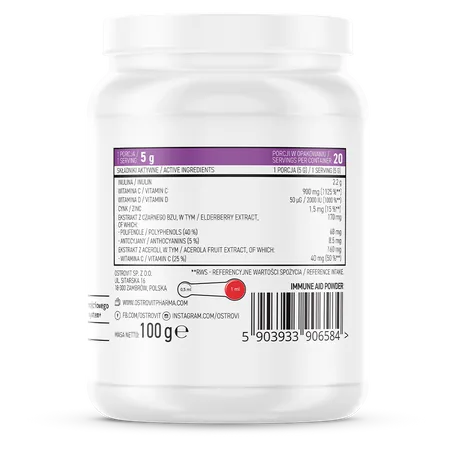 Immune Aid KIDS milteliai 100g – avietės - Image 2
