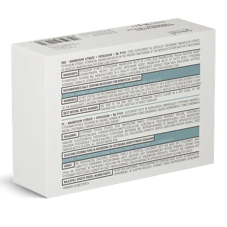 Magnesium Citrate + Potassium + B6 P-5-P – 60 kapsulių - Image 2
