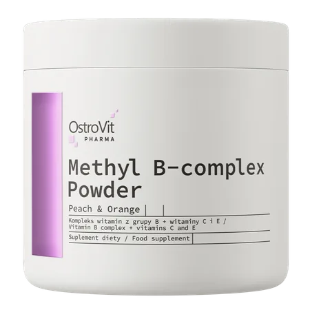 Methyl B-complex Powder 180g – persikų-apelsinų skonis