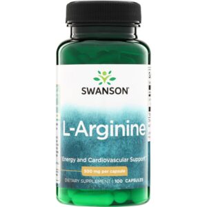 Swanson L-argininas 500 mg 100 kapsulių.