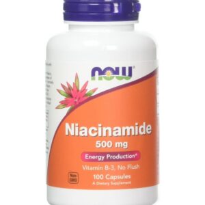 NOW Niacinamidas 500 mg 100 kapsulių.