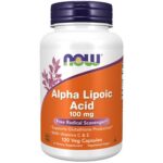 NOW alfa lipoinė rūgštis 100 mg 120 kapsulių.