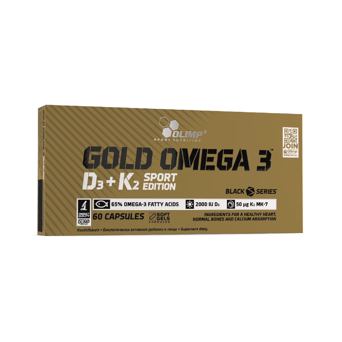 Auksinis Omega 3 D3+K2 Sport Edition – 60 kapsulių