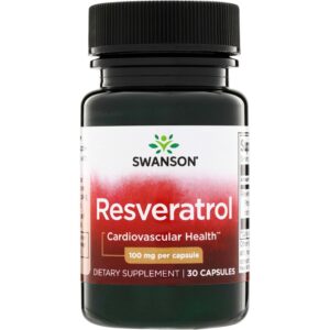 Swanson resveratrolis 100 mg, 30 kapsulių.