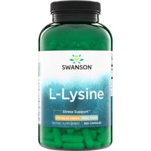 Swanson lizinas 500 mg, 100 kapsulių.