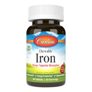 Carlson Chewable Iron geležis 30 mg - 60 kramtomųjų tablečių